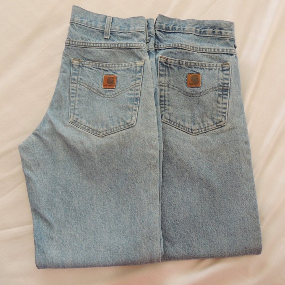 LOT OF 2 CARHARTT DENIM JEAN PANTS 31 x 32